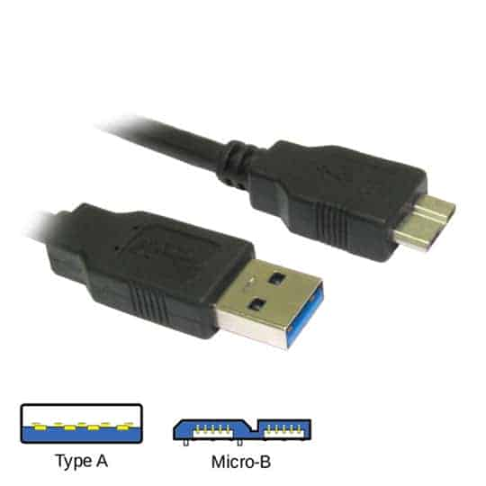 Micro USB 3.0 Cable Micro B to Type A - 75cm